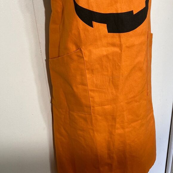 Jack o Lantern Pumpkin Halloween Cotton Kitchen baking Apron Pockets 35 x 27 in - Picture 5 of 8